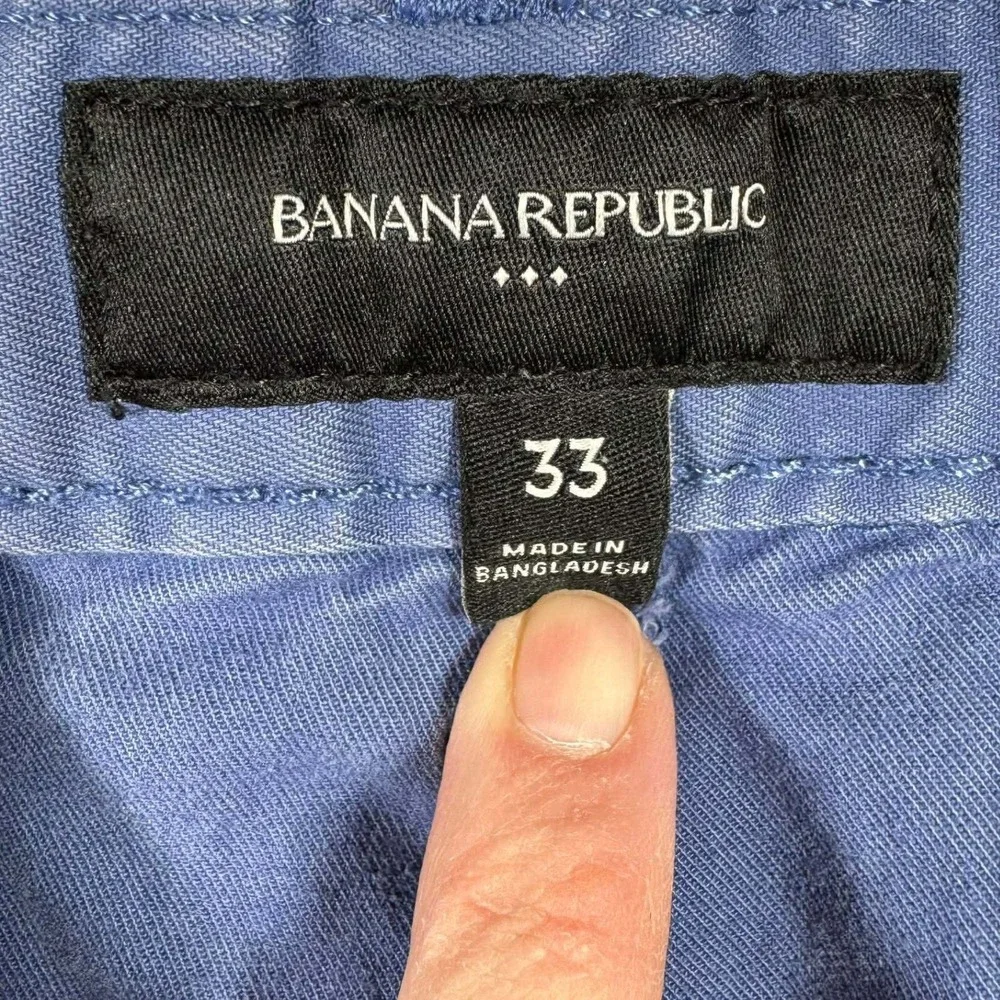 Banana Republic Chino‎ Shorts Blue Stretch Cotton Casual Mens Size 33